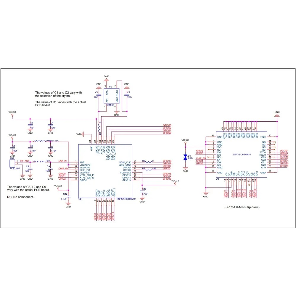 2-100PCS ESP32-C6-MINI-1U & 1  - đánh giá và giá Ipex Connector