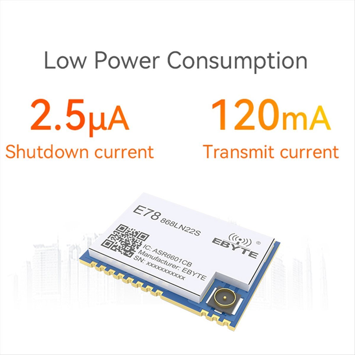 A73T LoRaWAN SoC E78-868LN22S  - đánh giá và giá Ipex Connector