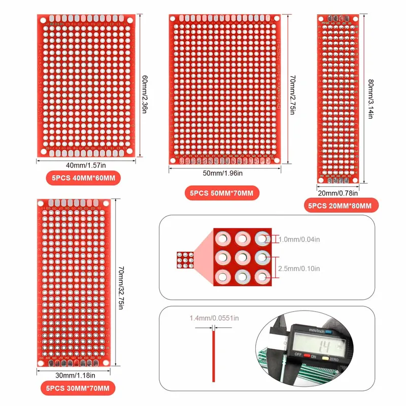 20 pcs/lot PCB Prototype Board - đánh giá và giá Pcb Prototyping Board
