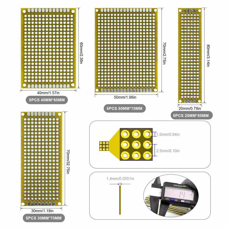 20pcs/lot PCB Prototype Board  - đánh giá và giá Pcb Prototyping Board